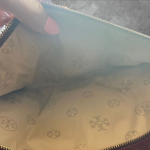 Tory Burch Burgundy Shoulder Bag with Gold Accents - Picture 16 of 16